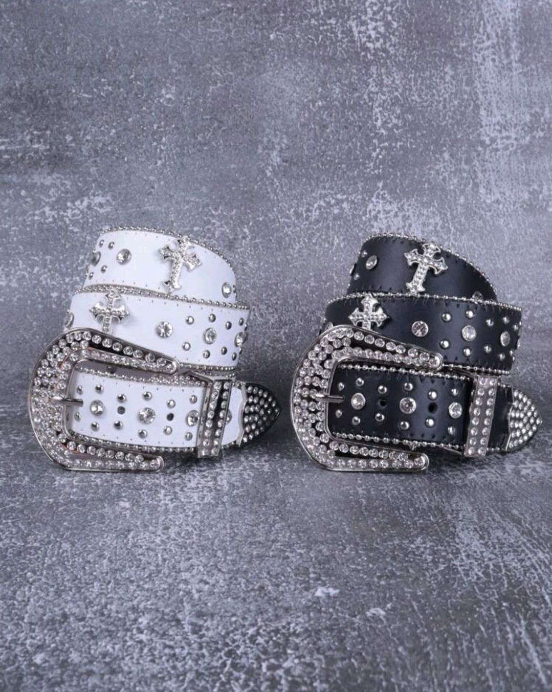 Cross Rhinestone Belt