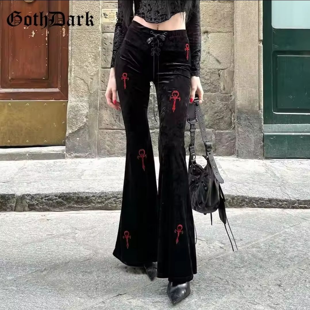 Ankh Velvet Flare Pants