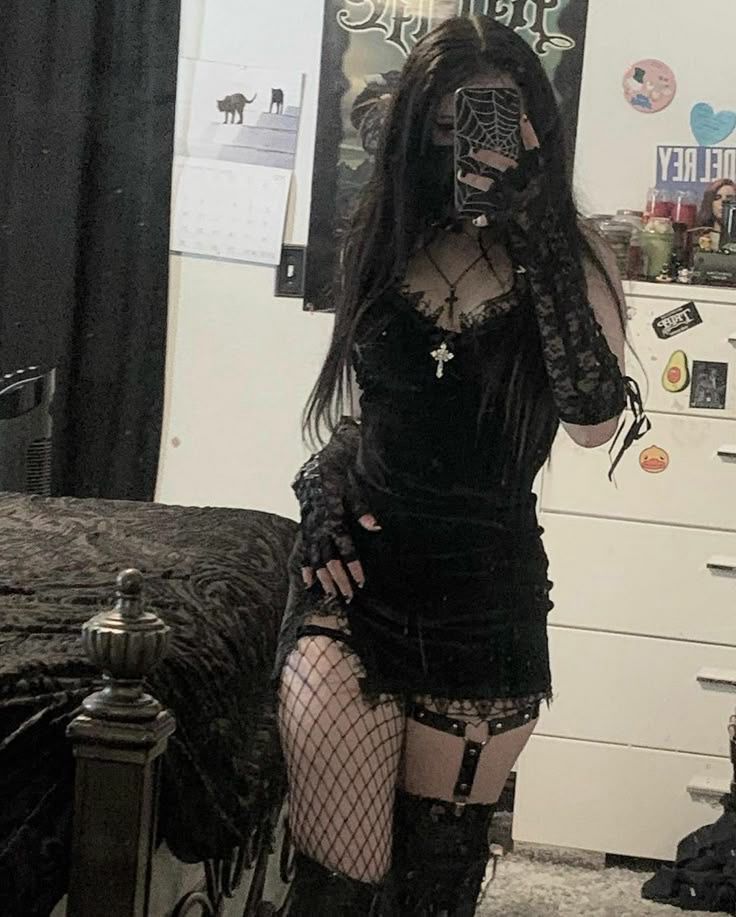 Velvet Slit Black  Dress