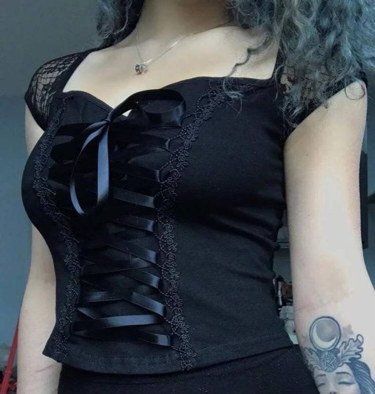 Lace Up Gothic Top