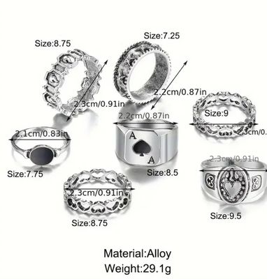 Ace 7 pc Ring set