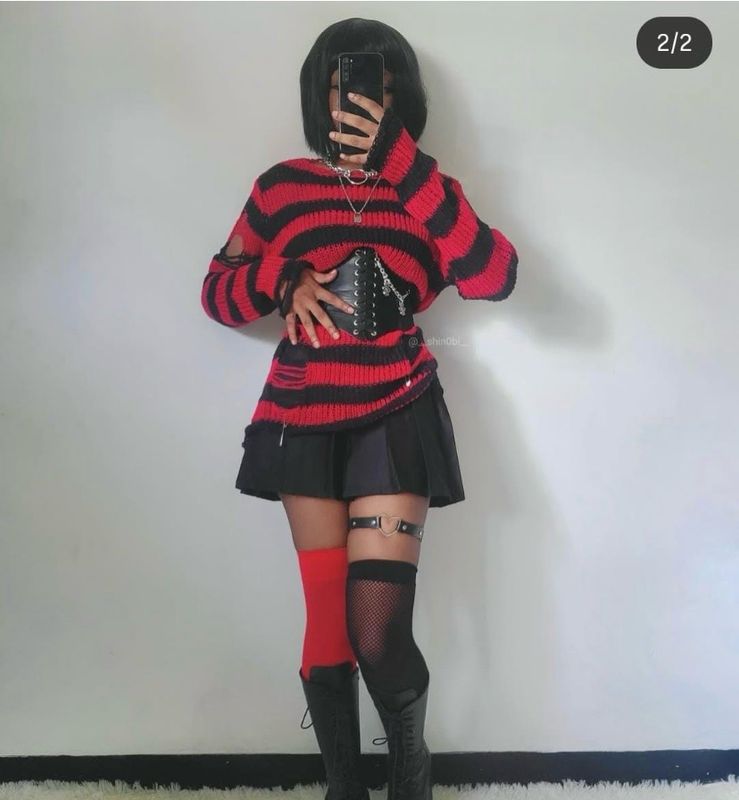 Distressed red Sweater