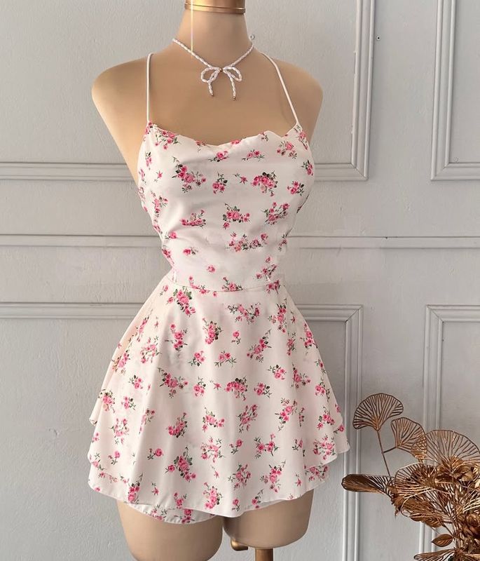 Cherry Blossom Backless Dress