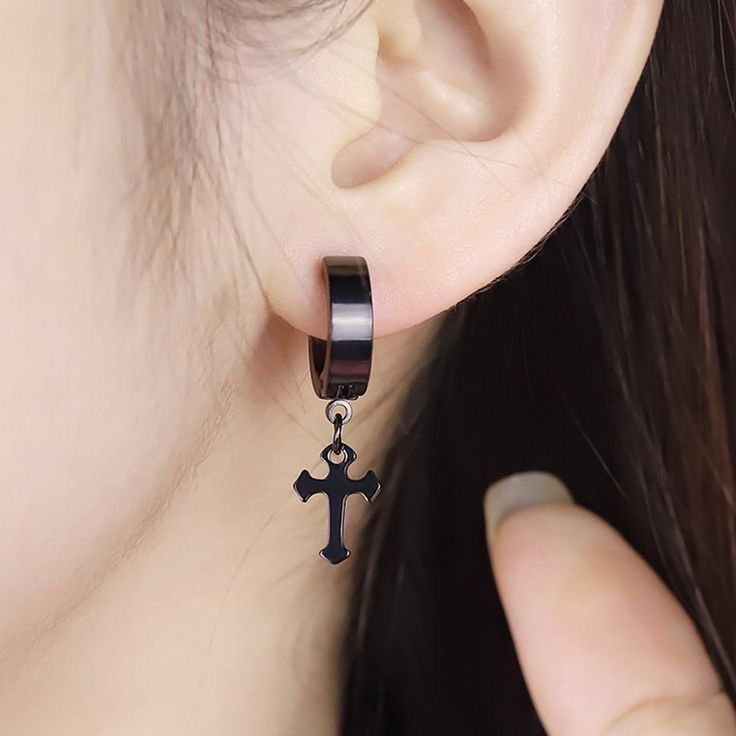 Stainless Steel Cross Earring