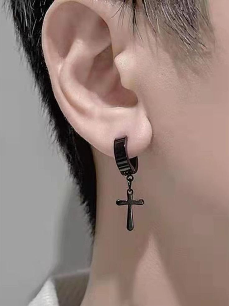 Dark Cross Earring