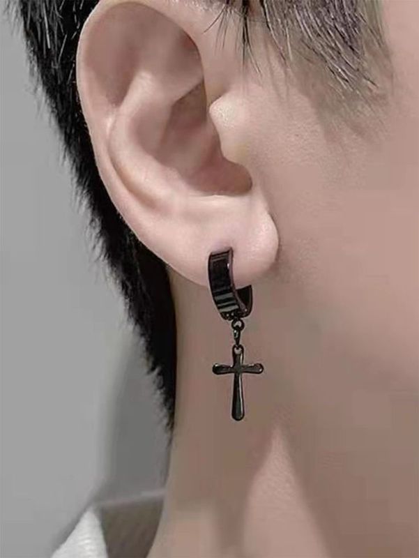 Dark Cross Earring