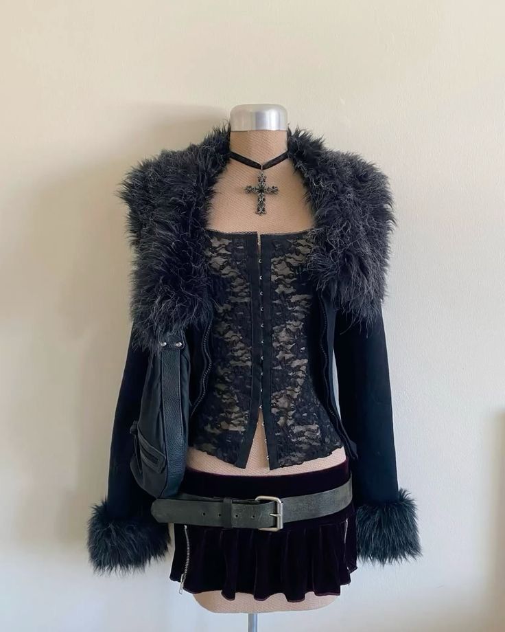 Distress Luxe Fur Cardigan
