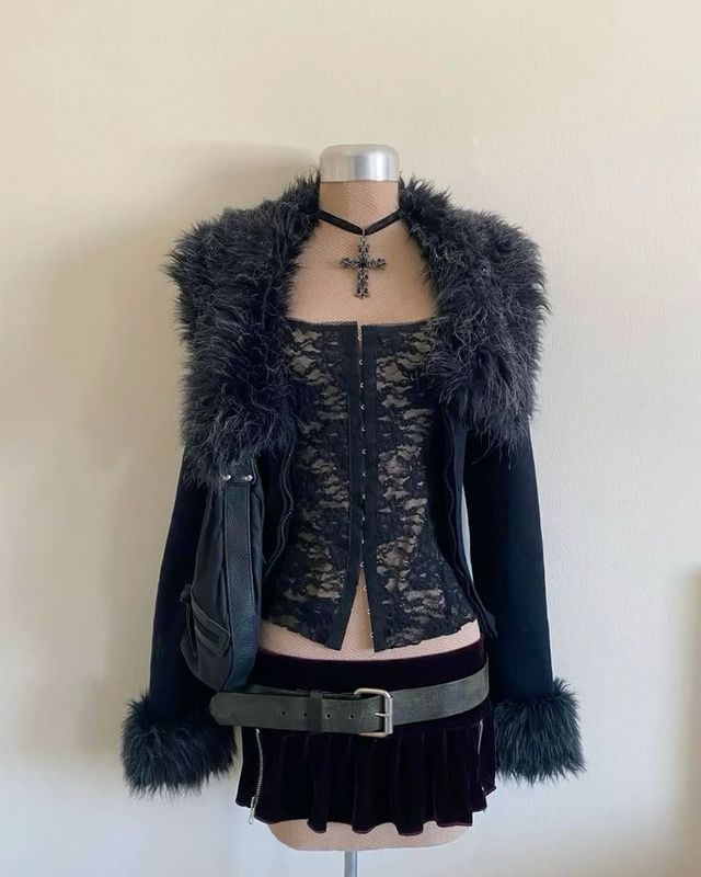 Distress Luxe Fur Cardigan