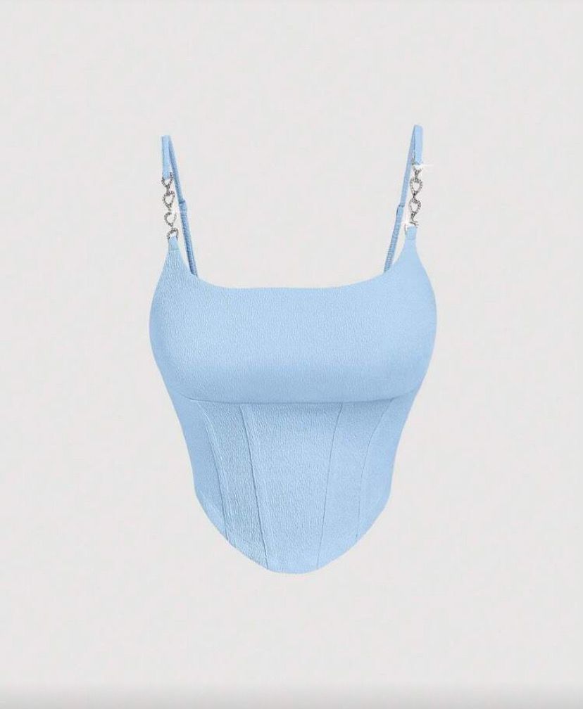 Heart Blue Corset Top
