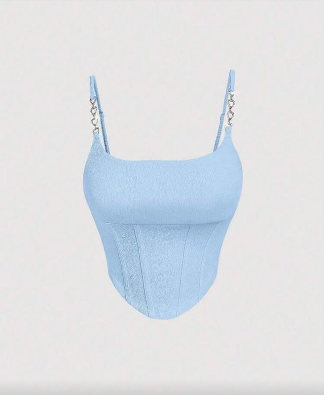 Heart Blue Corset Top