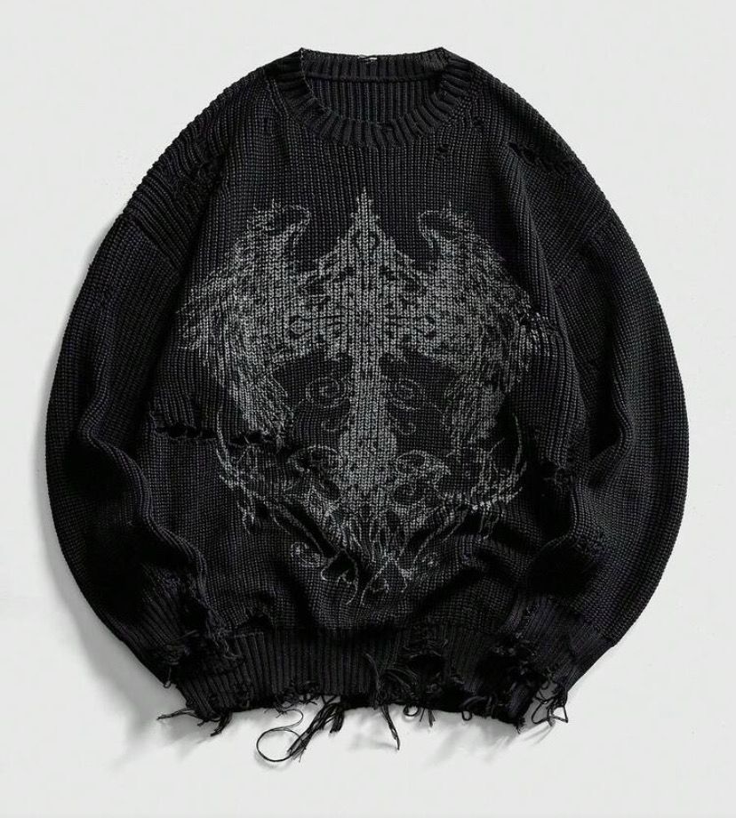 Cross Distressed Sweater