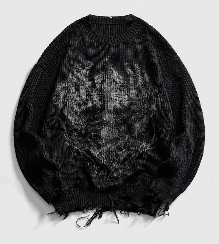 Cross Distressed Sweater