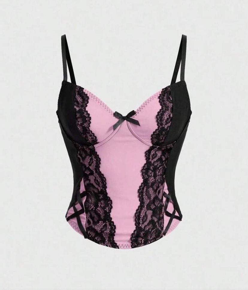 Y2K Lace Corset Top