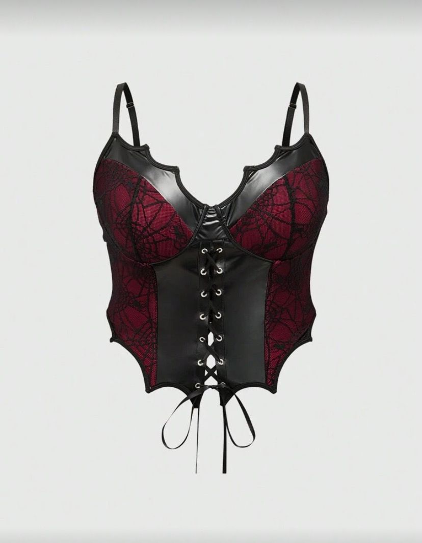 Bat Red Corset Top