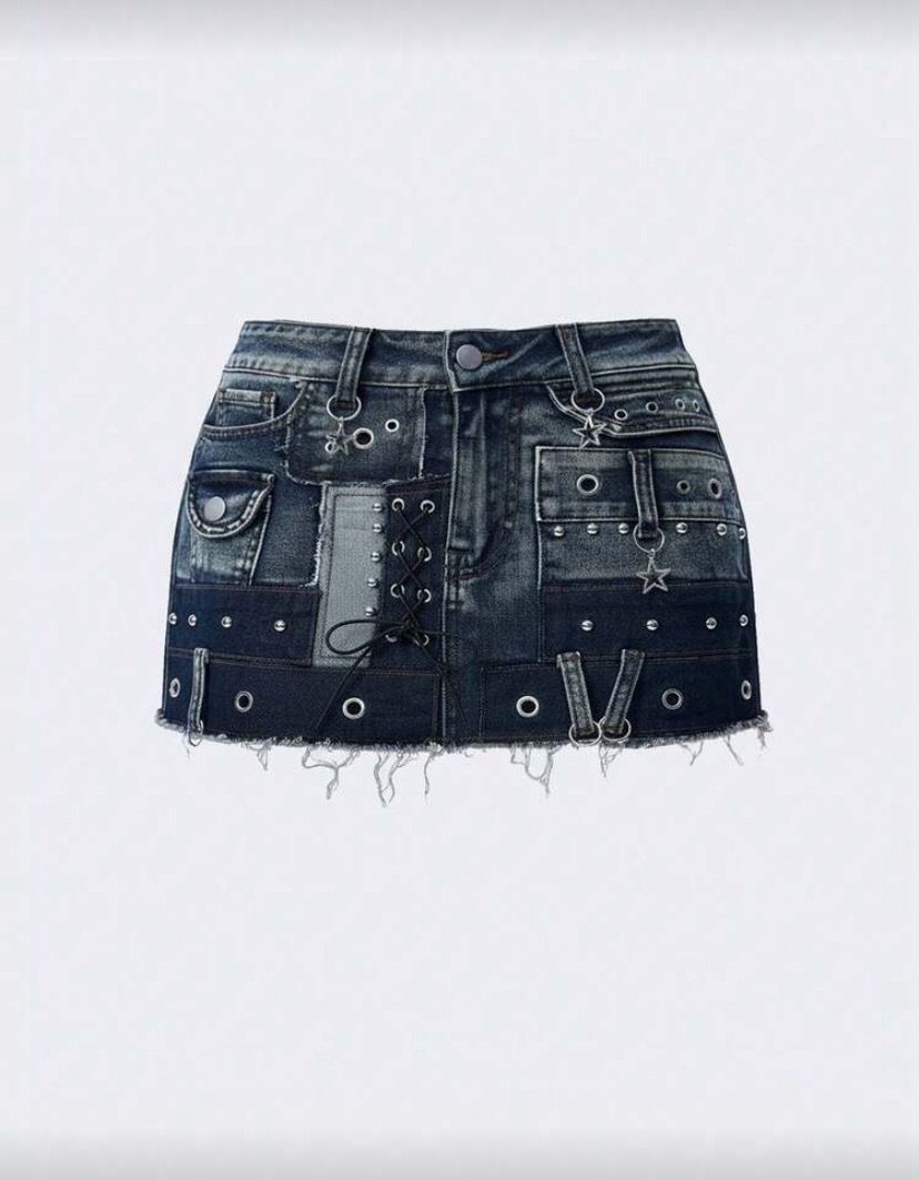 Denim punk Skirt