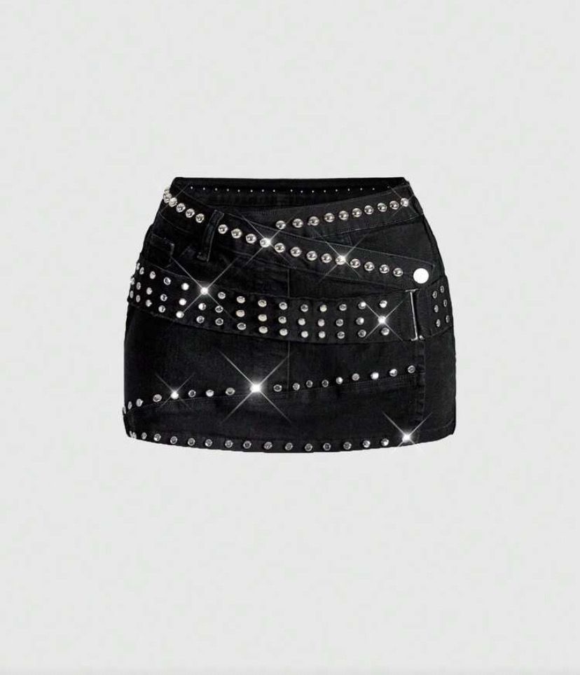 Rhinestone Mini Skirt