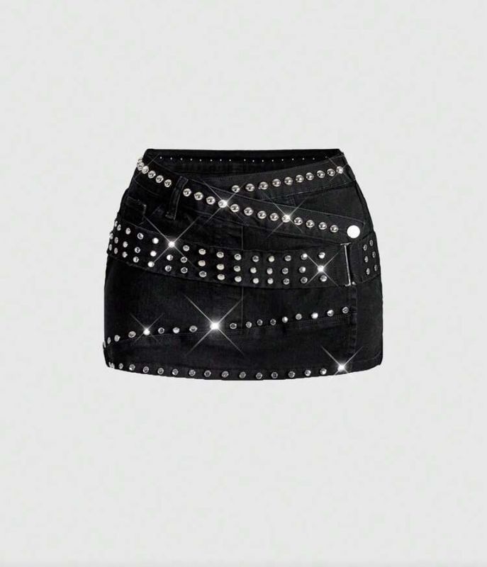 Rhinestone Mini Skirt