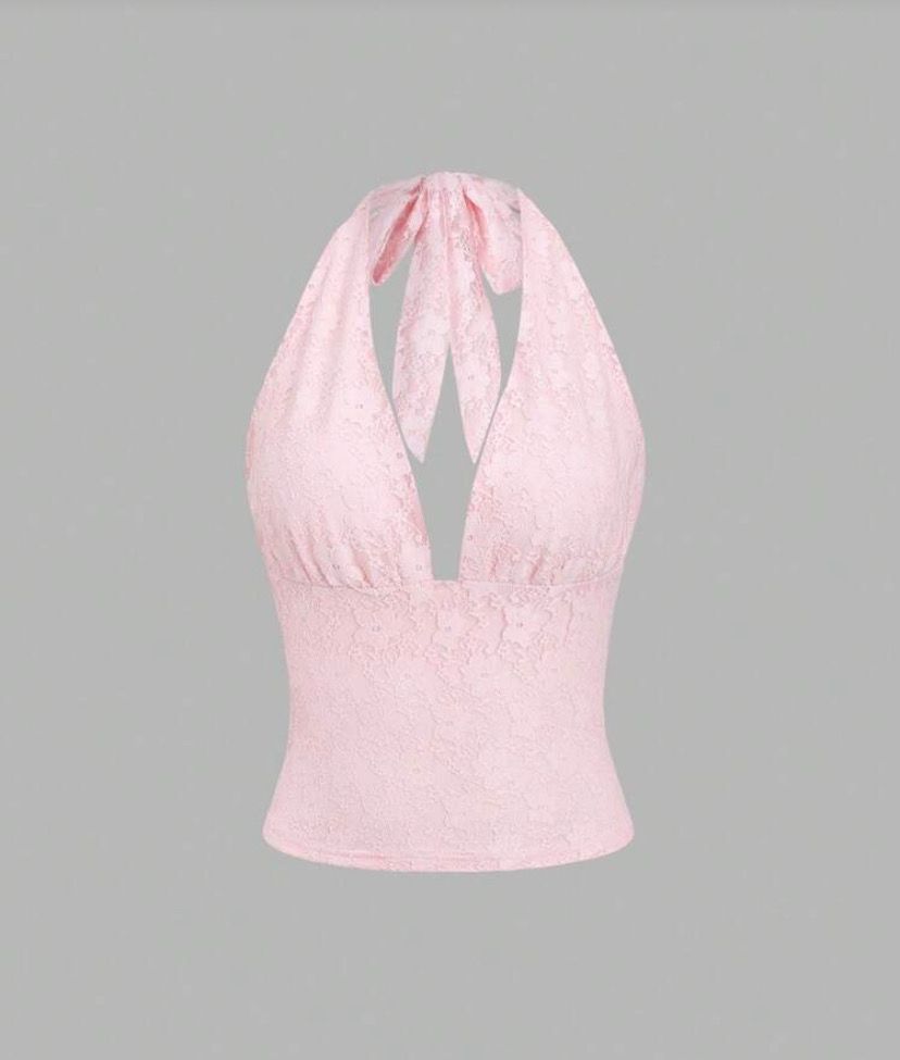 Mesh Pink Halter top