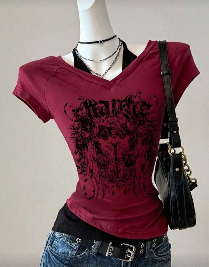 Red Grunge Top