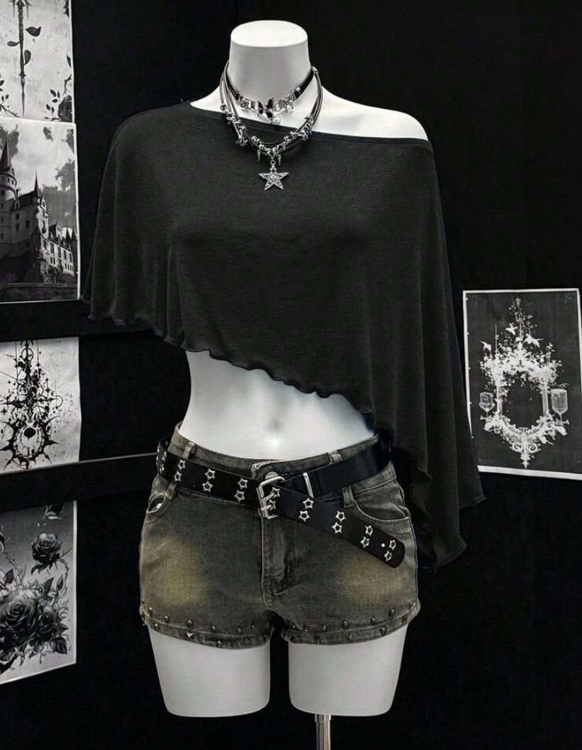 Off Shoulder Black Top