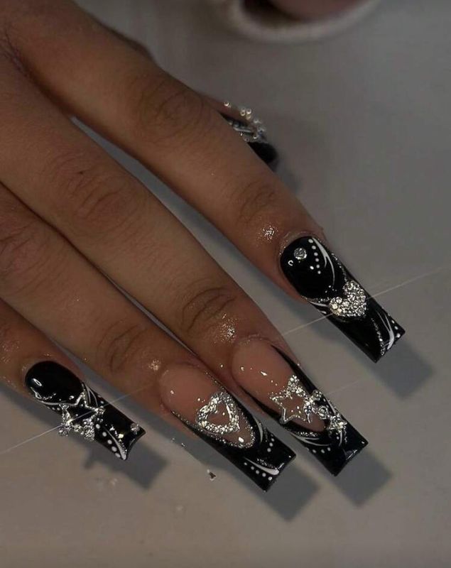 Cross Rhinestone Nails