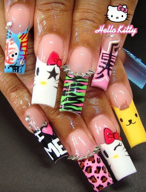 Scene Hello Kitty Nails
