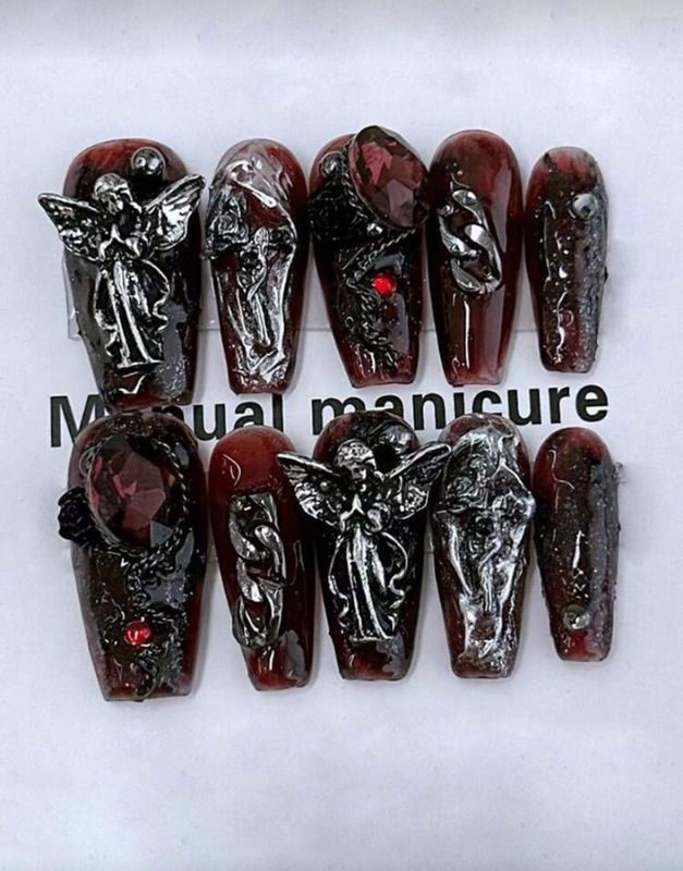 Grunge Rose Nails