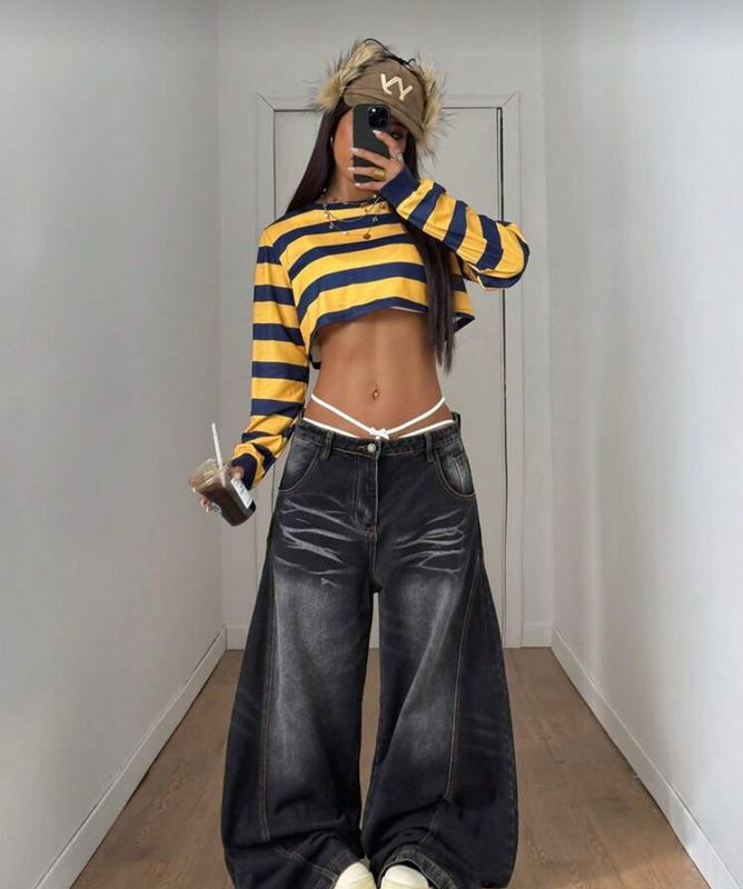 Striped crop long sleeve