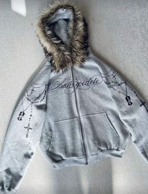 Fuzzy Grey Hoodie