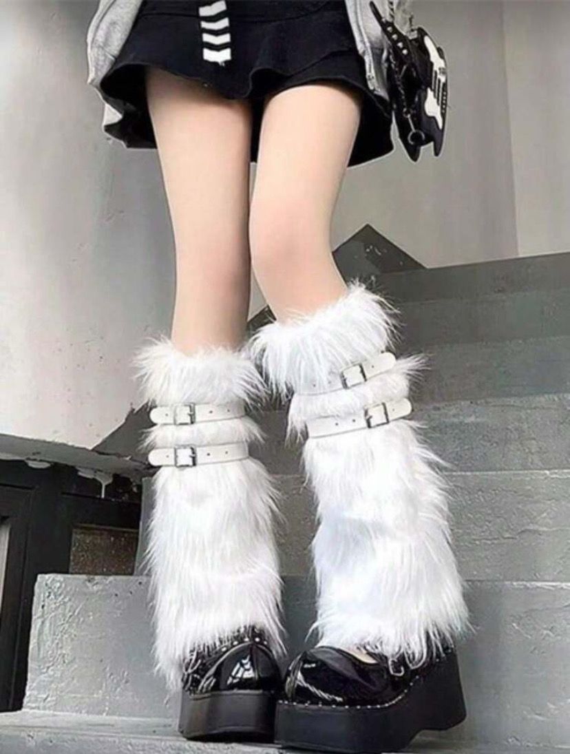 Fluffy Belt Leg Warmers