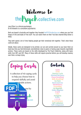 Downloadable Coping Cards