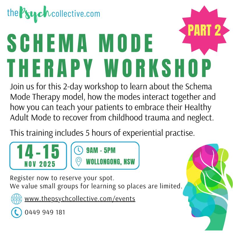 Schema Mode Therapy PART TWO Workshop NOVEMBER 2025