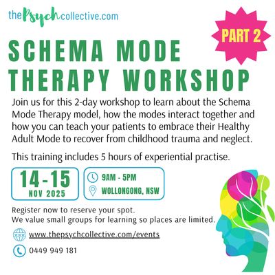 Schema Mode Therapy PART TWO Workshop NOVEMBER 2025