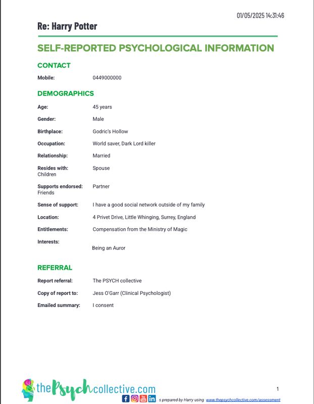Online Assessment Sample Report
