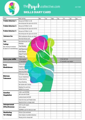 Skills Diary Card