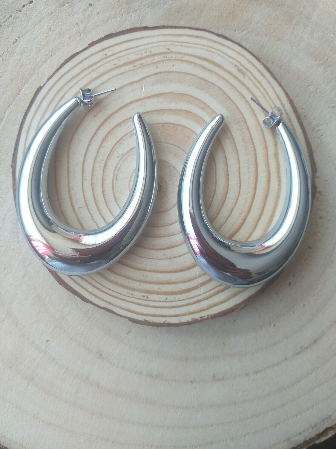 Pendientes de aro ovalados