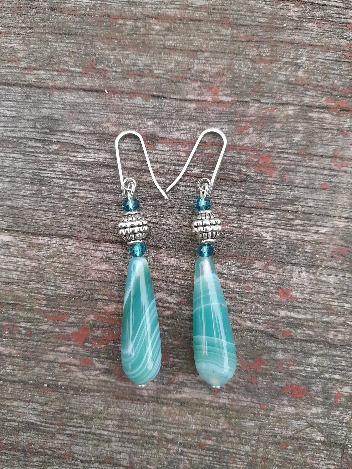 Pendientes lágrima verdes