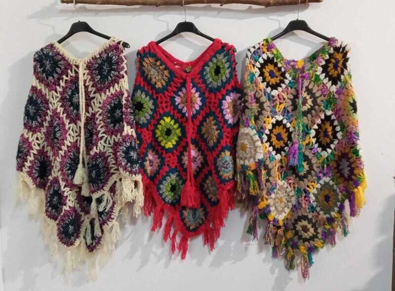 Poncho Crochet Rojo