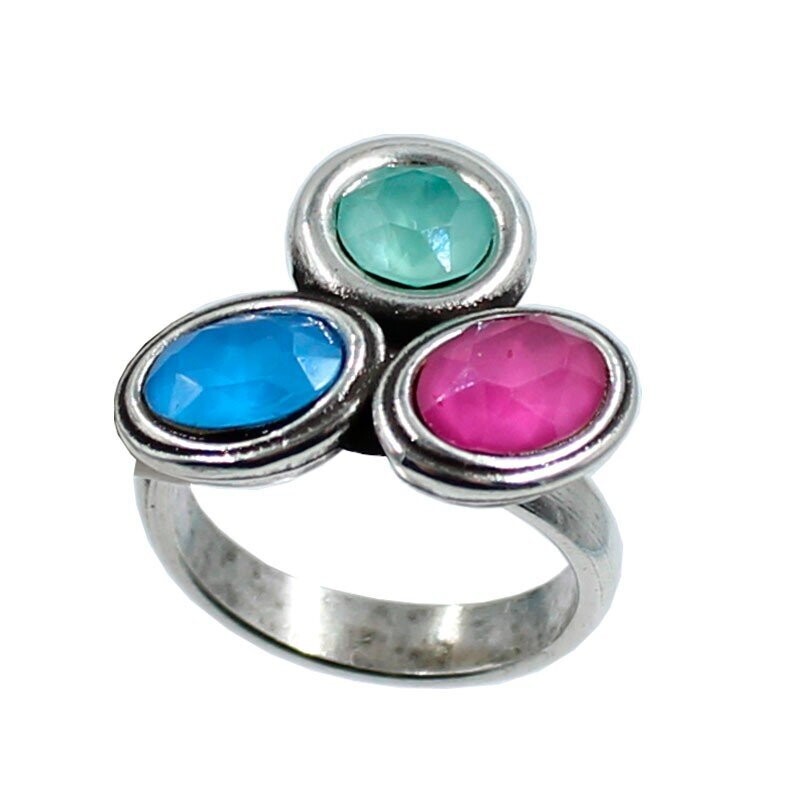 ANILLO CON TRES CRISTALES SWAROVSKI