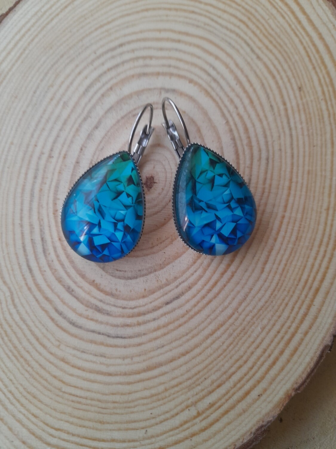 Pendientes lágrima azules