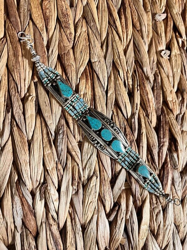 Pulsera nepalí turquesa