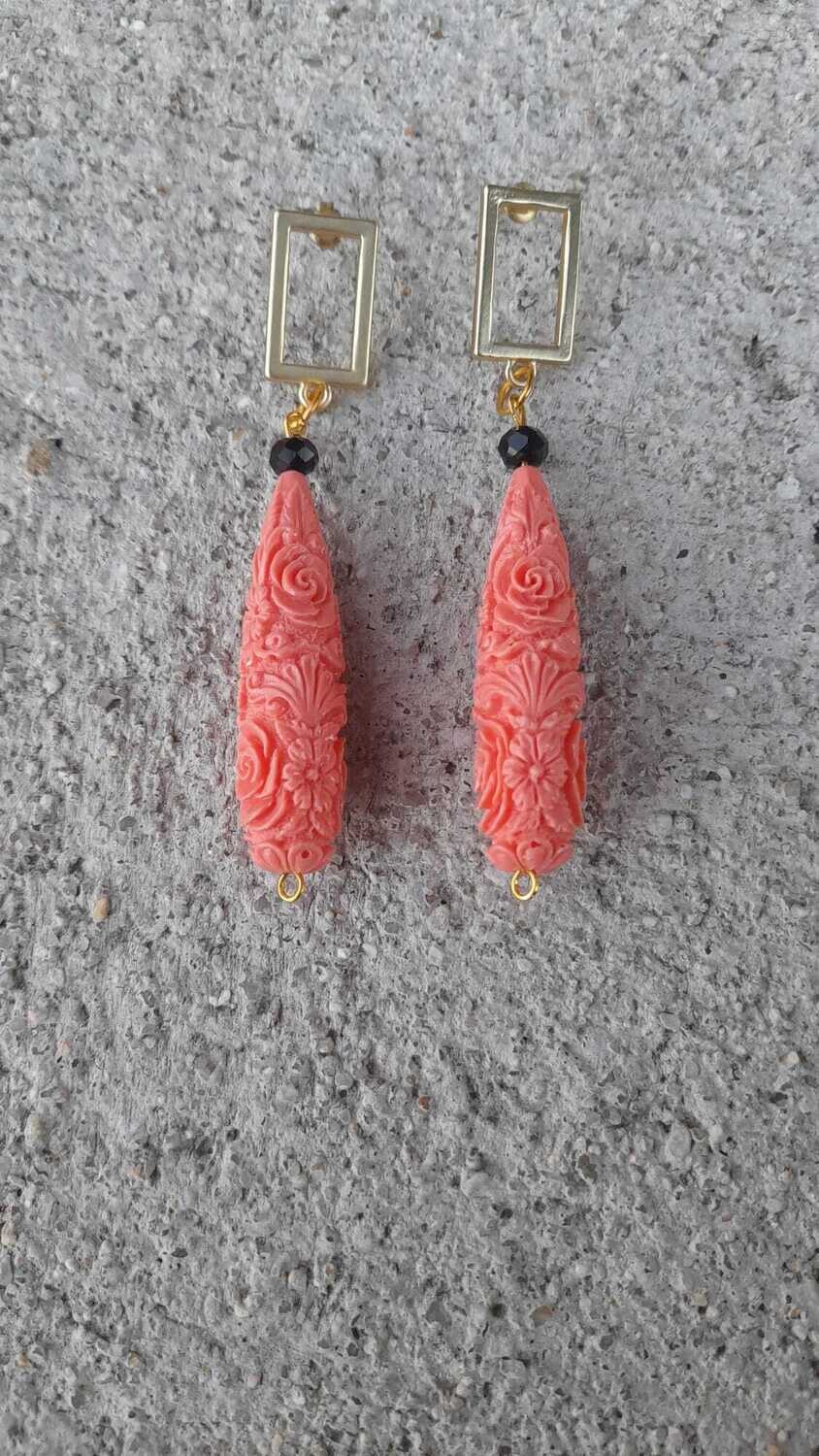 Pendientes lágrima  buganvilla