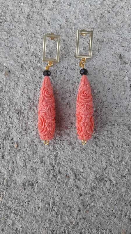 Pendientes lágrima  buganvilla