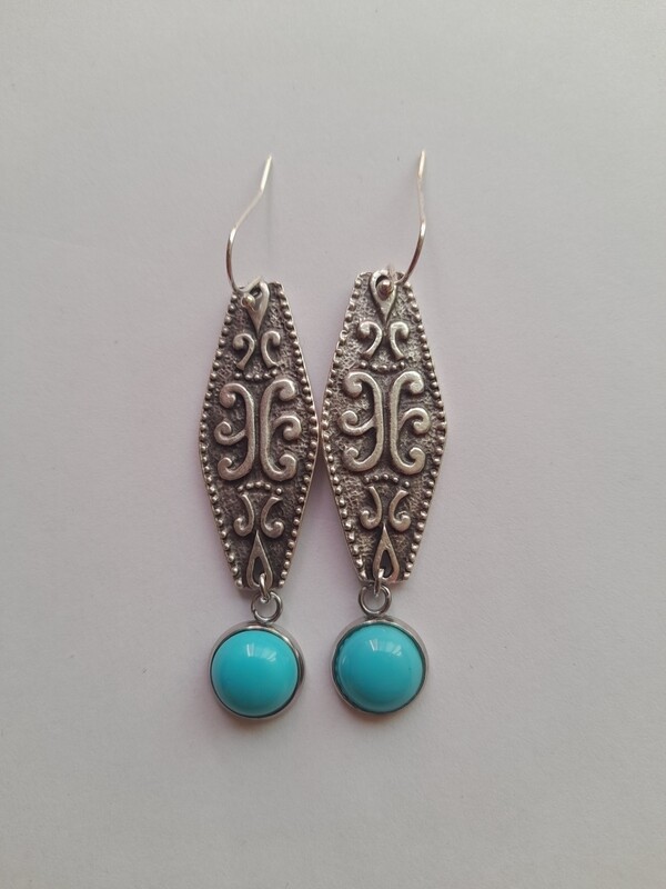 Pendientes hippies turquesa