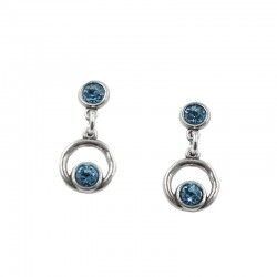 PENDIENTES DE DISEÑO REDONDO Y CRISTAL TALLADO