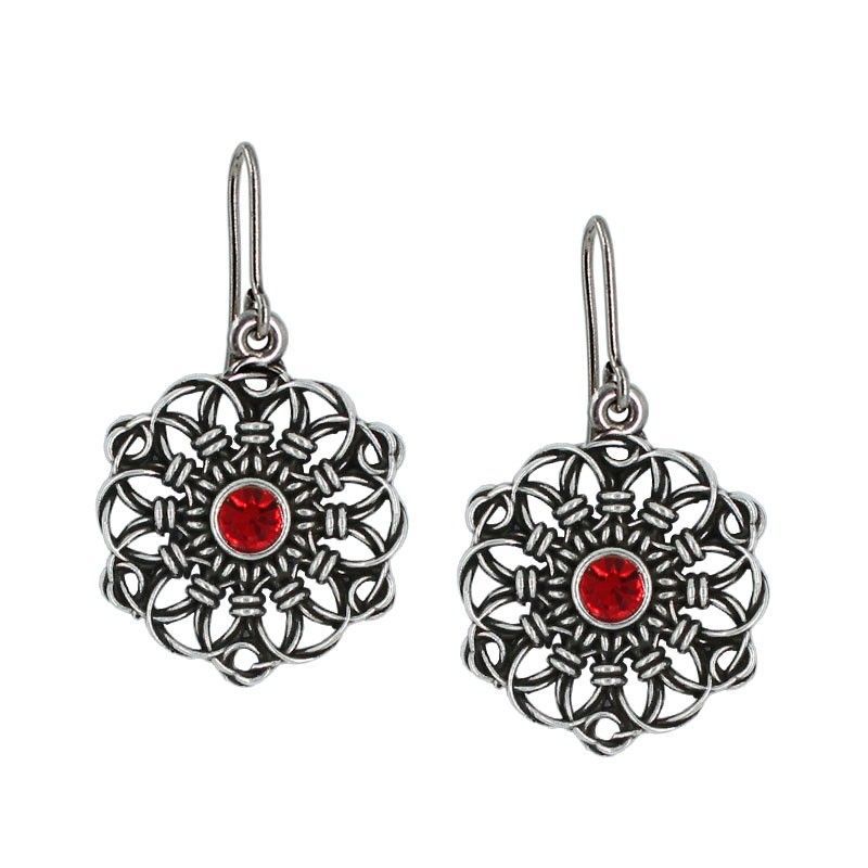 PENDIENTES TIPO MANDALA DE HILO CON SWAROVSKI