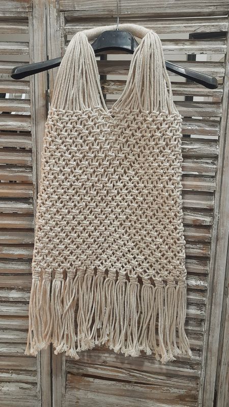 Bolso macramé beige