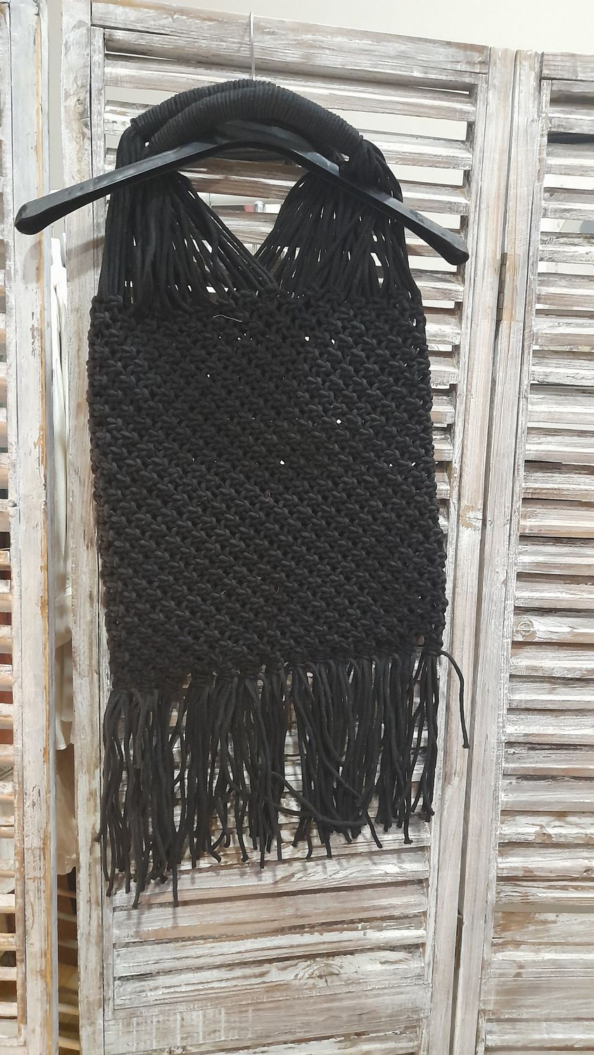 Bolso macramé negro