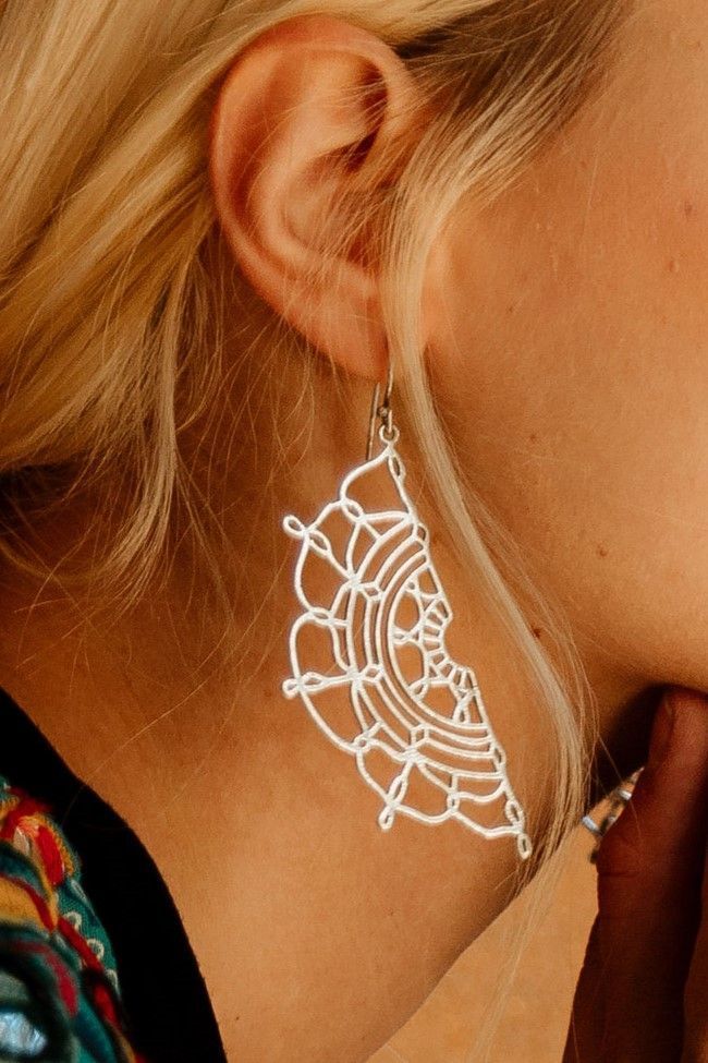 Pendiente Mandala Mid plateado