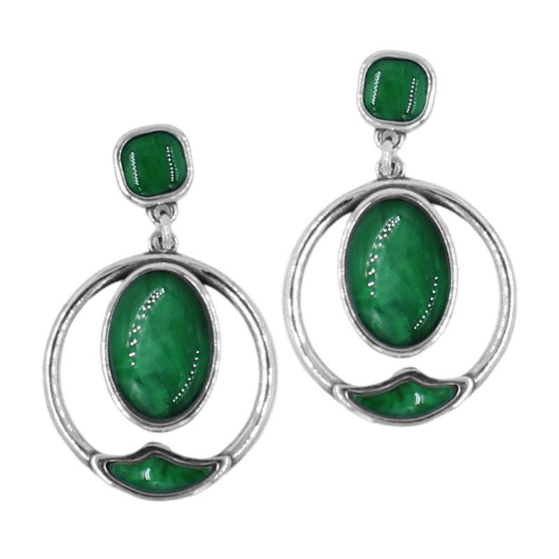 Pendientes diseño cristal Verde